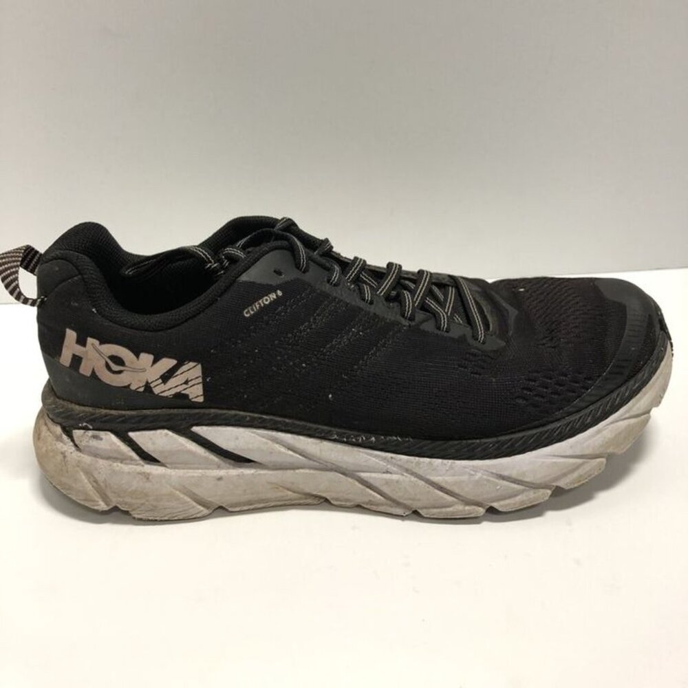 Hoka One One Women’s Clifton 6, Black/White Running Shoe, Size 9.5 M